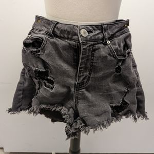 Black high waisted ripped shorts